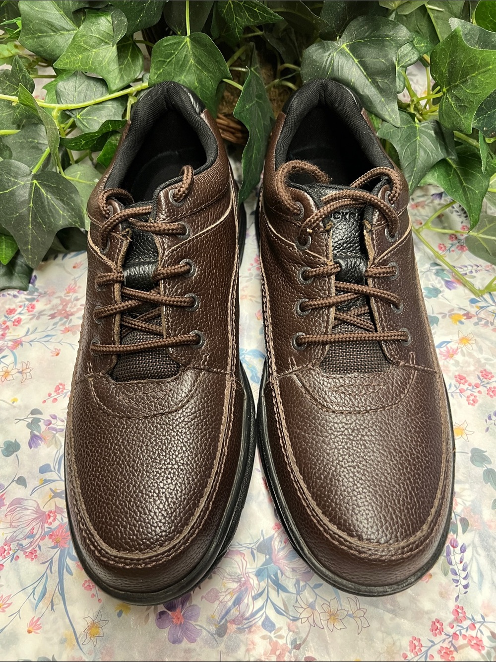 Rockport Men’s Brown Leather Casual Lace-Up Slip-On Shoes